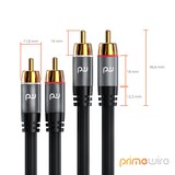thumbnail of Primewire Stereo Cinch Audio-Kabel, RCA, mehrfach geschirmtes HiFi Audiokabel, 2X Cinch zu 2X Cinch - 3m
