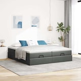 thumbnail of vidaXL Ottoman-Bett mit Matratzen Dunkelgrau 200x200 cm Stoff