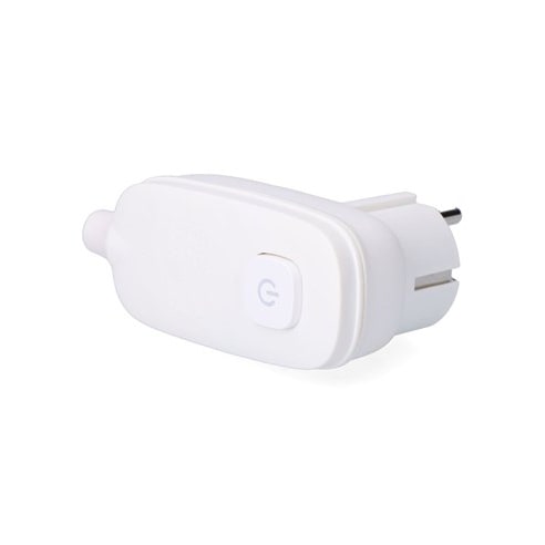 Clavija con t/t (schuko) + interruptor luminoso 16 a 250 v, blanca, 95 x 40 x 70 mm (retractilado)
