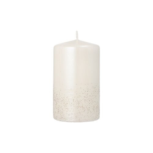 6 Stumpenkerze "Safe Candle" Ø 60 mm · 100 mm perlmutt "Fia" einzeln cellophaniert