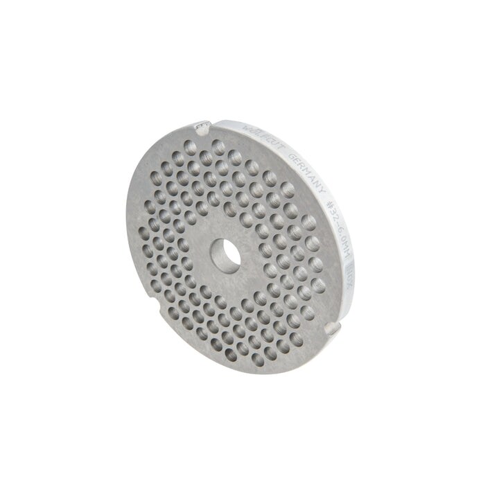 WOLFCUT Fleischwolfscheibe mit 3 Nuten INOX-Stahl Größe 32 - 6,0 mm Bohrung kompatibel mit BIZERBA FW-N32 / ALEXANDERWERK 32 / OMEGA TH32 uvm.