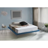 thumbnail of Dmora Doppelbett Linda, Festes Bett aus Stoff mit Füßen, 100% Made in Italy, passend für Matratze Cm 160x200, Blau