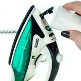 thumbnail of Camry CR 5024 Plancha Ropa Vapor Viaje, Mango Plegable, Regulador Temperatura, Golpe Vapor, Antiadherente 1500W Blanco/Verde