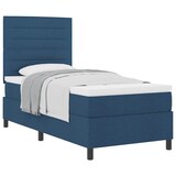 thumbnail of vidaXL Boxspringbett mit Matratze mit Kopfteil Blau 90 x 200 cm Stoff