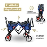 thumbnail of Bollerwagen faltbar mit Dach REGGI - Für Kinder & Tiere | Handwagen Transportwagen belastbar bis 80kg Feststellbremsen Sonnen- und Regenschutz, Blau