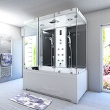 thumbnail of Kombination Badewanne Dusche K80-SW-EH-B-EC-SC-EA Duschtempel 180x100 cm Schlauchreinigung + Scheibenversiegelung