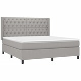 thumbnail of vidaXL Boxspringbett mit Matratze & LED Hellgrau 160x200 cm Stoff
