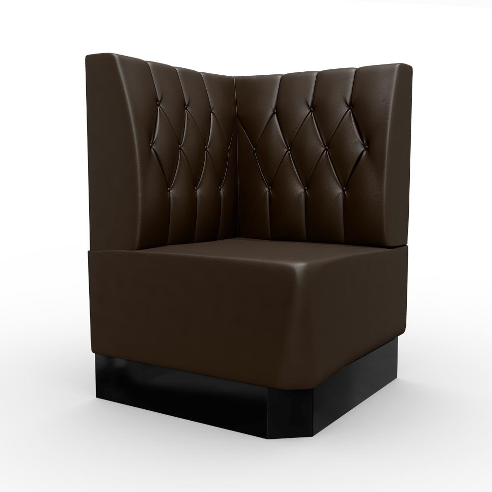 Gastro Eckbank Amsterdam | 64x64 cm | Kunstleder Braun | Diamant Steppung