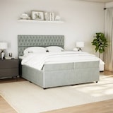 thumbnail of vidaXL Boxspringbett mit Matratze Hellgrau 200x200 cm Samt