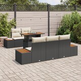 thumbnail of vidaXL 6-teiliges Garten Sofa Set mit Kissen in schwarzem Poly-Rattan