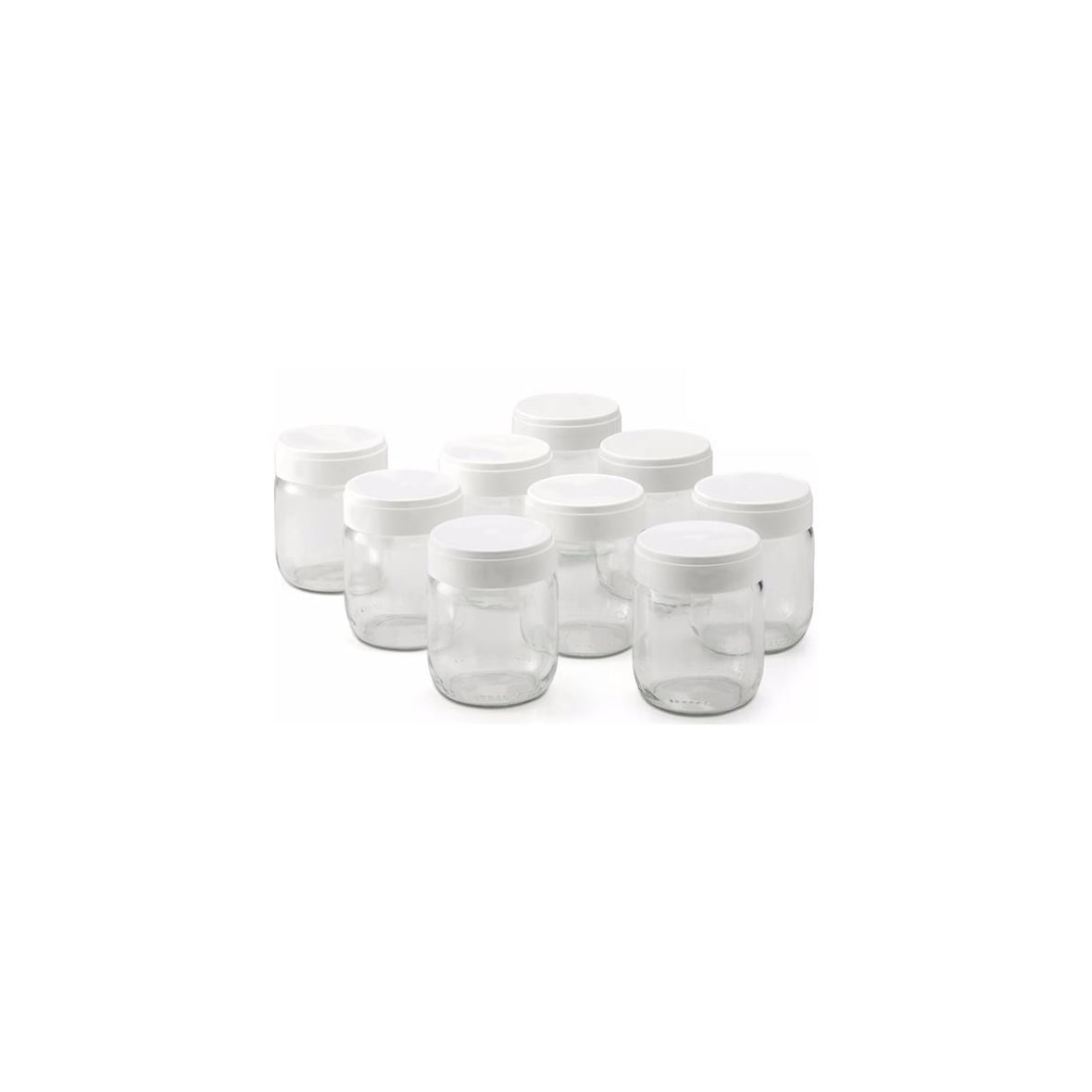 9 Pots De 185g à Yaourt Transparents Couvercles Emboîtables Blanc Inclus Usage Non Intensif Lagrange