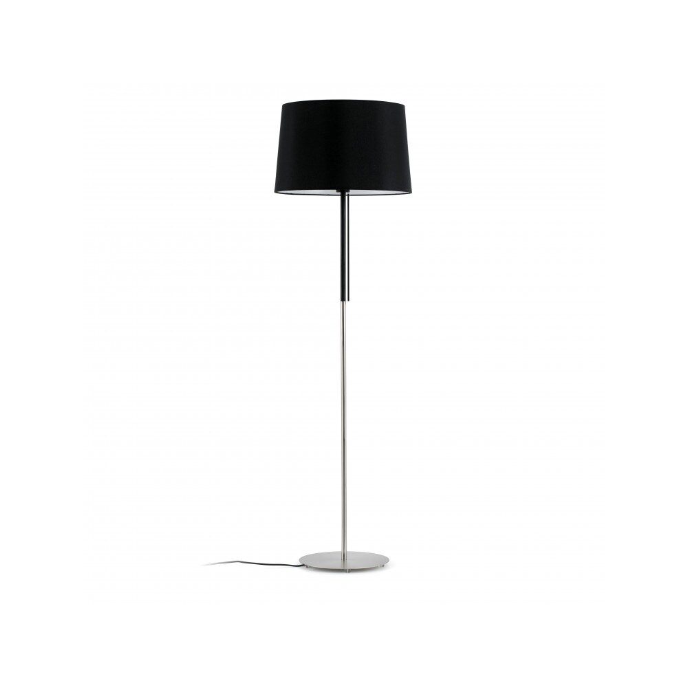 volta, stehlampe mit schwarzem lampenschirm, faro barcelona