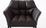 thumbnail of CHEFGASTRO Barhocker PHILADELPHIA Schwarz mit 4-Fuﬂ Gestell HxBxT 110x64x48cm Kunstleder Braun Barstuhl