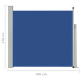 thumbnail of Auvent latéral rétractable de patio 170x300 cm Bleu Modèle Lumina Élite