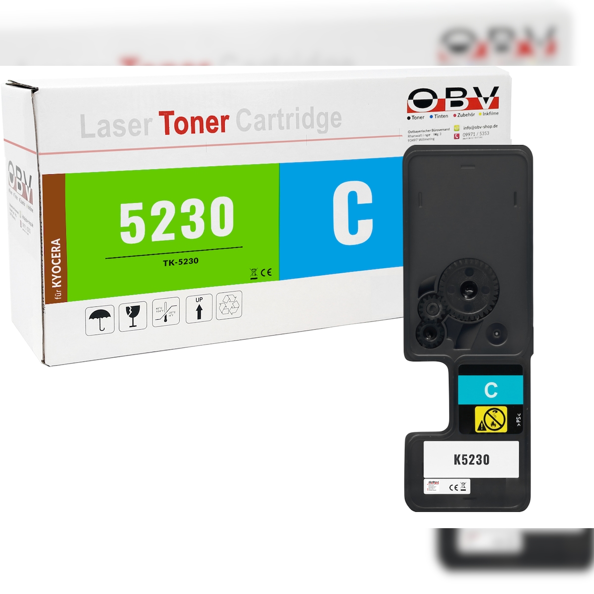 OBV Toner Cyan kompatibel zu Kyocera M5521/P5021 - Ersetzt TK-5230 - ca. 2.200 Seiten