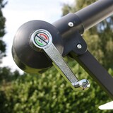 thumbnail of Verstelbare parasol van 3x3m en 4 witte gewichtsplaten