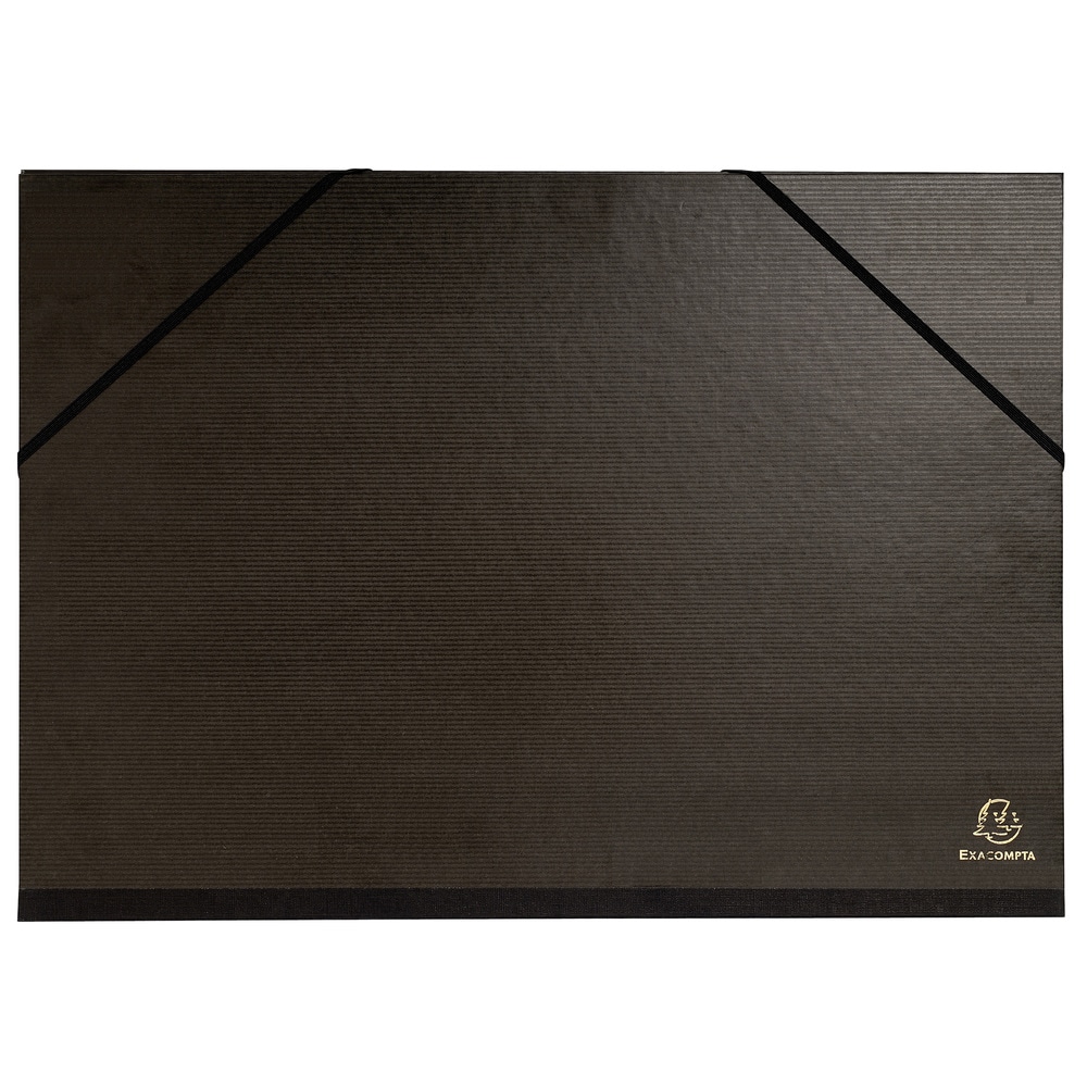 Exacompta Zeichenmappe mit Gummizug für Format DIN A3, Kraft schwarz, 32x45cm