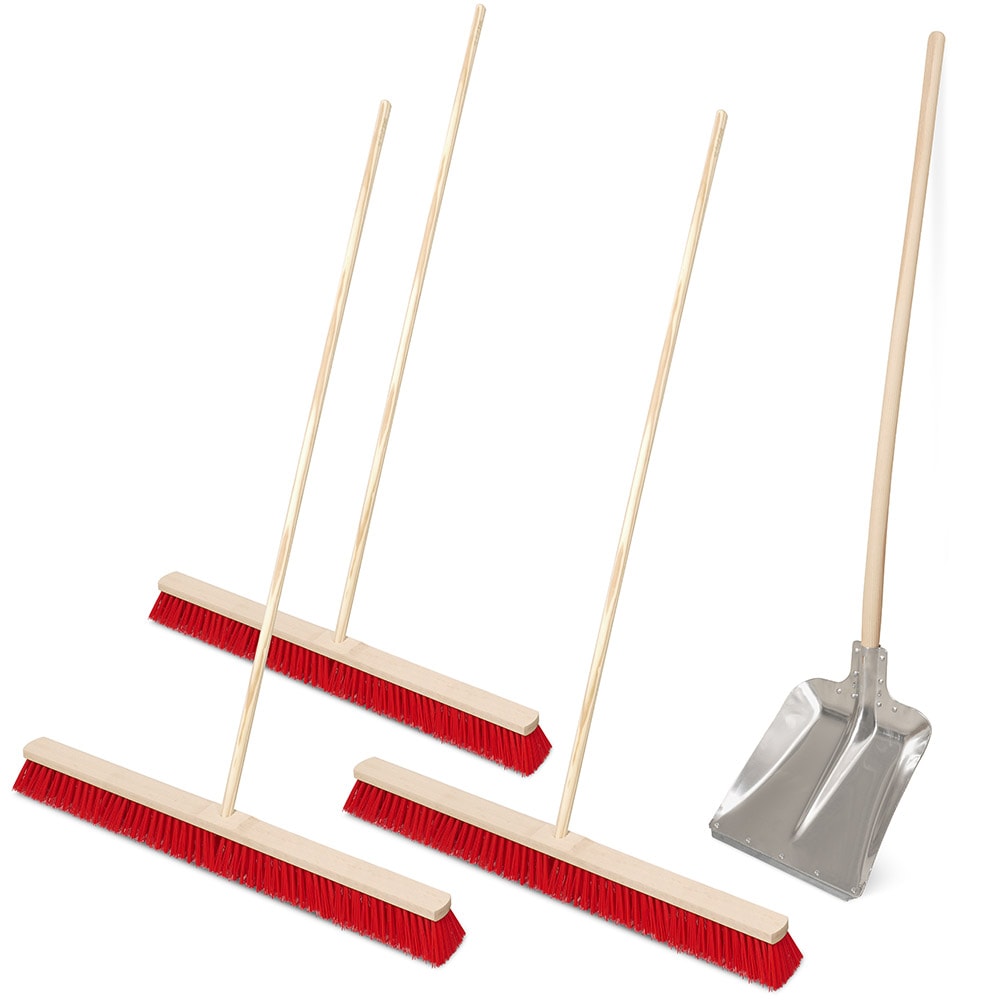 Kehr-Set, 1x Alu-Randschaufel Gr. 9 + 3x Straßenbesen 1000 mm Breite