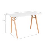 thumbnail of Bureau - Wit - Natuurlijke houten poten