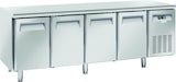thumbnail of Cool Head Edelstahl-Kühltisch mit 4 Türen. Automatisches Auftauen. Temperatur -2°C/+8°C.  Misst 225x70x85h cm. Cool Head QR4100