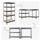 thumbnail of PROREGAL Mega Deal 5x Étagère charge lourde RIVET | HxLxP 180x90x60cm | 250kg par niveau | Noir | Lot d'étagères robustes de Garage Atelier Cave