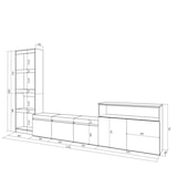 thumbnail of Conjunto de móveis TV, Mobiliário sala de estar, 310x35x186cm, Para televisores até 65", Estante para TV, Estilo moderno, Cimento _ 102_193