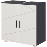 thumbnail of Waschbeckenunterschrank 60x30x60 mit verstellbaren Regalen, U-förmig, Spritzwasserschutz, Spanholz, Stauraum, Grau