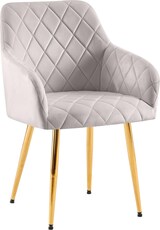thumbnail of Décoshop26 - Esszimmerstuhl x1 in grauem Samt mit schicker und moderner rautenförmiger Ziernaht 10_0007831