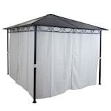 thumbnail of Hardtop Pergola HWC-C77, Garten Pavillon, Kunststoff-Dach Seitenwand Alu hellgrau 3x3m