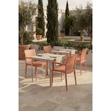 thumbnail of METRO PROFESSIONAL Cadeira de exterior empilhável Iluna, com braços, plástico, terracota