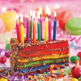 thumbnail of 20 Servietten Papier 33x33cm 3-lagig - hochwertige Einweg Papierservietten Kuchen- & Kerzenmotiv Bunt Partyservietten Geburtstag Deko Tischdeko