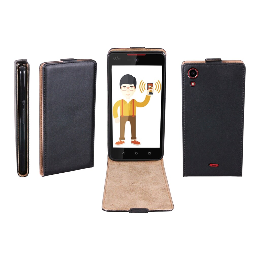 Flip Case für Wiko Rainbow Lite schwarz ultra slim