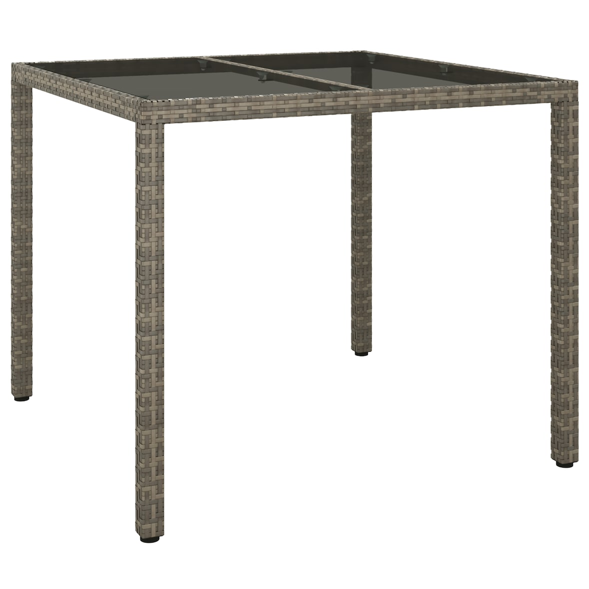 vidaXL Tuindining Tafel Grijs 90x90x75 cm Poly Rattan