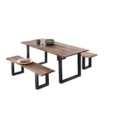 thumbnail of SIT Möbel Tree edge eettafel 160 cm | Acacia blad walnootkleurig | Stalen frame zwart | B 160 x D 85 x H 77 cm | 07189-99 | Serie TAFELS & Banken