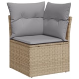 thumbnail of vidaXL 10-teiliges Gartentischset mit Kissen aus beigem Poly-Rattan