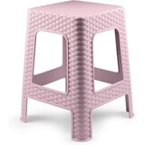 thumbnail of 2 bancos de plástico empilháveis ​​modernos estilo rattan para ambientes internos e externos - 36x36x45cm (2, rosa)