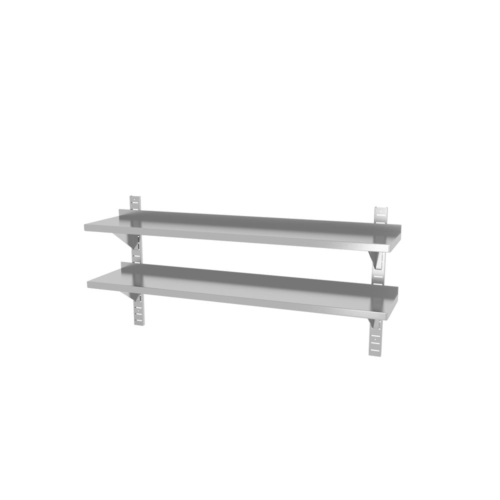 HENDI Étagère murale double, réglable, avec 2 supports, 1400x300x(H)600mm