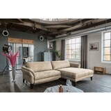 thumbnail of KAWOLA Sofa MALTA Ecksofa Stoff beige mit Kopfstütze Recamiere rechts