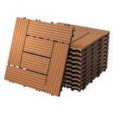 thumbnail of ECD Germany – WPC Terrassenfliesen – 30x30 cm 44 Stk.=4m² Hellbraun Mosaik | Holzoptik, Klicksystem mit Drainage