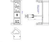 thumbnail of Bachmann DESK 2 - 2x Steckdose mit USB-C / USB-A Charger (902.932), weiß