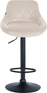 thumbnail of CHEFGASTRO Barhocker CAPE VERDE Samt Schwarz HxBxT 83x46x49cm Samt Creme Barstuhl