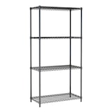 thumbnail of Combisteel stellingsysteem met 4 legborden van zwart staal 1200x450x1800mm
