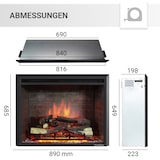 thumbnail of BALDERIA Calida 33, chimenea eléctrica empotrable, efecto llama LED, calefacción