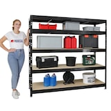 thumbnail of PROREGAL Étagère charge lourde RHINO | HxLxP 180x200x60cm | 5 niveaux en aggloméré 8mm | 500kg par niveau | Noir | Étagère de garage