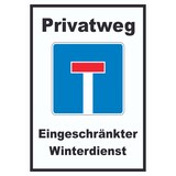 thumbnail of Privatweg Eingeschränkter Winterdienst Schild A5 Rückseite selbstklebend