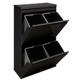 thumbnail of ARREGUI Top CR626-B Cubo de basura y reciclaje de acero de 4 cubos con bandeja superior multiusos, mueble de reciclaje, 4 x 17 L (68 L), negro