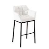 thumbnail of Banco de bar Damaso em couro sintético com estrutura de quatro pernas branco/preto