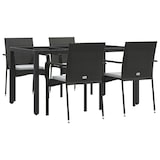 thumbnail of vidaXL 5-tlg. Garten-Essgruppe mit Kissen Schwarz Poly Rattan