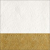 thumbnail of 15 Servietten Papier 33x33cm 3-lagig - Einweg Papierservietten mit Ornamenten geprägt Hochzeit Dinner Gastronomie Party Hochzeitsservietten Weiß Gold