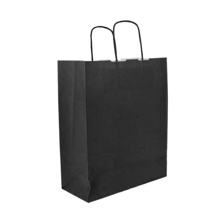 MONOUSO - Buste Shopper in Carta Nero90g/m² 24x11x32cm (250 Pezzi)